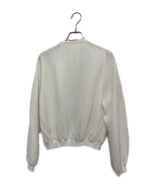 BALLSEY（ボールジィ）BALLSEY (ボールジィ) ダブルフェイスノット クルーネックカーディガン ホワイト サイズ:Sの古着・服飾アイテム