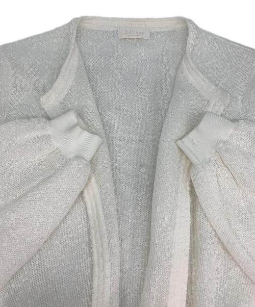 BALLSEY（ボールジィ）BALLSEY (ボールジィ) ダブルフェイスノット クルーネックカーディガン ホワイト サイズ:Sの古着・服飾アイテム