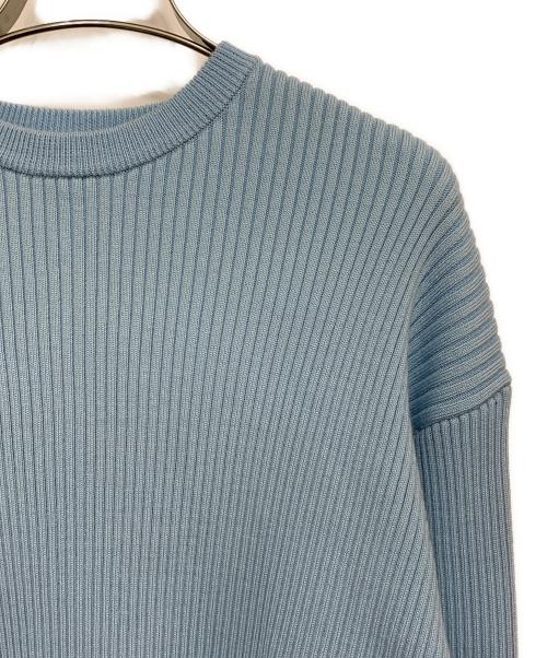 BALLSEY（ボールジィ）BALLSEY (ボールジィ) ウールポリエステルストレッチリブ クルーネックプルオーバー スカイブルー サイズ:Sの古着・服飾アイテム