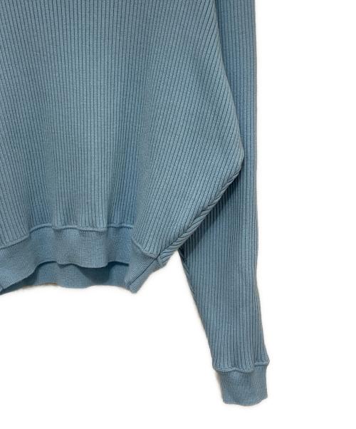 BALLSEY（ボールジィ）BALLSEY (ボールジィ) ウールポリエステルストレッチリブ クルーネックプルオーバー スカイブルー サイズ:Sの古着・服飾アイテム