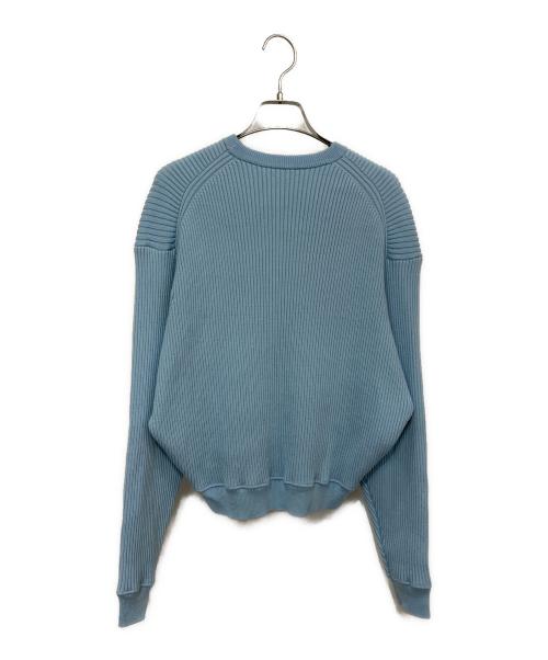 BALLSEY（ボールジィ）BALLSEY (ボールジィ) ウールポリエステルストレッチリブ クルーネックプルオーバー スカイブルー サイズ:Sの古着・服飾アイテム