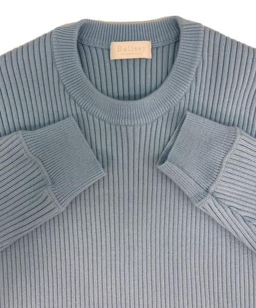 BALLSEY（ボールジィ）BALLSEY (ボールジィ) ウールポリエステルストレッチリブ クルーネックプルオーバー スカイブルー サイズ:Sの古着・服飾アイテム