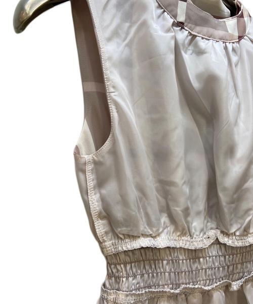 An MILLE（アンミール）An MILLE (アンミール) ビックチェックリボンワンピース ベージュ サイズ:表記無しの古着・服飾アイテム