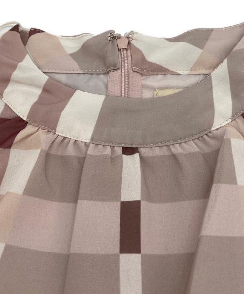 An MILLE（アンミール）An MILLE (アンミール) ビックチェックリボンワンピース ベージュ サイズ:表記無しの古着・服飾アイテム
