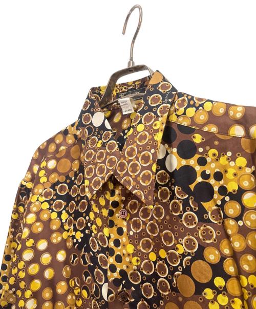 VERSACE（ヴェルサーチェ）VERSACE (ヴェルサーチェ) ドロップ パターン 総柄シルクシャツ ブラウン×ブラック サイズ:50の古着・服飾アイテム