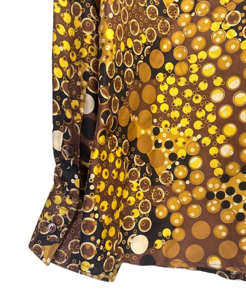 VERSACE（ヴェルサーチェ）VERSACE (ヴェルサーチェ) ドロップ パターン 総柄シルクシャツ ブラウン×ブラック サイズ:50の古着・服飾アイテム