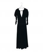 FETICOフェティコ）の古着「VELVET TULLE SHIRRING DRESS」｜ブラック