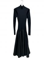 HARUNOBUMURATAハルノブ ムラタ）の古着「KNIT COMBINED DRESS/ニットコンビドレス/マキシワンピース」｜ブラック