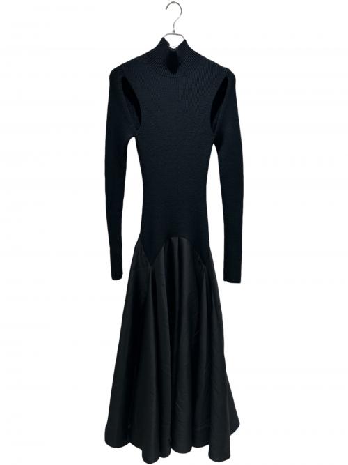 HARUNOBUMURATA（ハルノブ ムラタ）HARUNOBUMURATA (ハルノブ ムラタ) KNIT COMBINED DRESS/ニットコンビドレス/マキシワンピース ブラック サイズ:36の古着・服飾アイテム