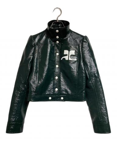 Courrèges Reedition ビニールジャケット 38 ブラック 中古・古着通販】courreges (クレージュ) リエディションビニール