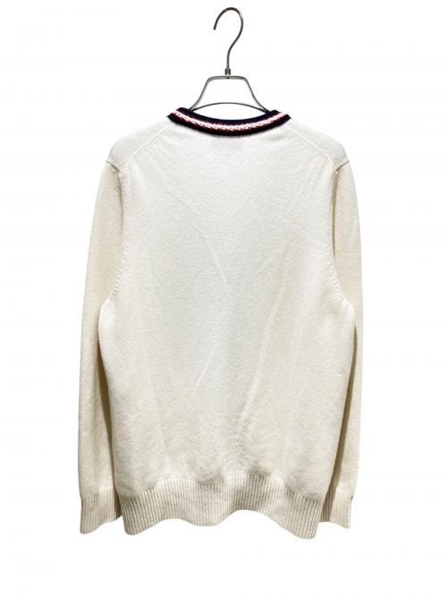 CHANEL（シャネル）CHANEL (シャネル) トリコロールカシミヤカーディガン ホワイト サイズ:36の古着・服飾アイテム