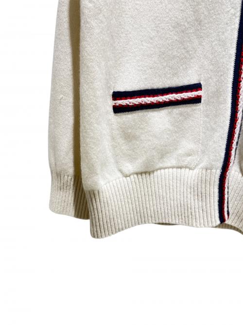 CHANEL（シャネル）CHANEL (シャネル) トリコロールカシミヤカーディガン ホワイト サイズ:36の古着・服飾アイテム