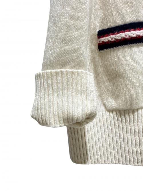 CHANEL（シャネル）CHANEL (シャネル) トリコロールカシミヤカーディガン ホワイト サイズ:36の古着・服飾アイテム