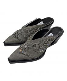 JIMMY CHOO（ジミーチュウ）の古着「グリッターミュール」｜シルバー