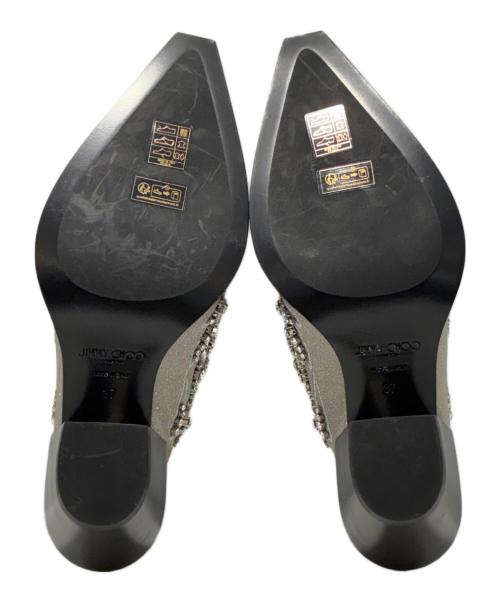 JIMMY CHOO（ジミーチュウ）JIMMY CHOO (ジミーチュウ) グリッターミュール シルバー サイズ:37の古着・服飾アイテム