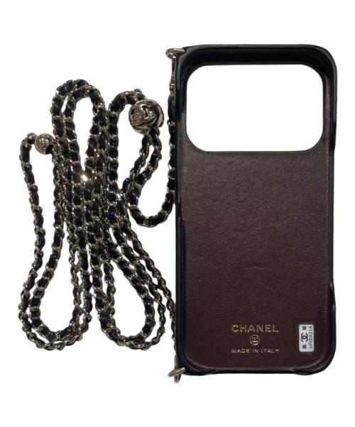 CHANEL（シャネル）CHANEL (シャネル) チェーンショルダー付iPhone17Proケース ブラック サイズ:iPhone17Proの古着・服飾アイテム