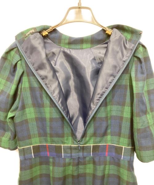PAMEO POSE（パメオポーズ）PAMEO POSE (パメオポーズ) Plaid Ruffle Mini Dress/.プレイドラッフルミニドレス グリーン サイズ:Mの古着・服飾アイテム