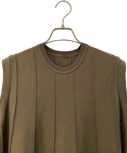 HaaT（ハート）HaaT (ハート) RADIAL LINE KNIT カーキ サイズ:2の古着・服飾アイテム