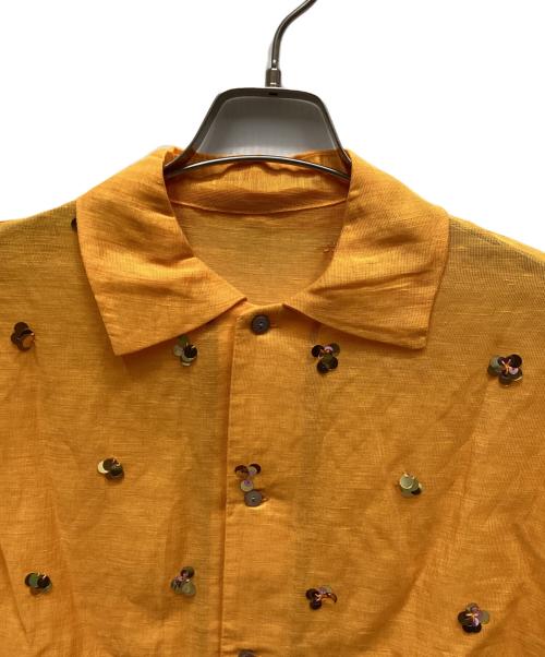 YOU LOOK GOOD（ユールックグッド）YOU LOOK GOOD (ユールックグッド) JOURNAL STANDARD (ジャーナルスタンダード) シアーリネンスパンコールシャツ オレンジ サイズ:Free 未使用品の古着・服飾アイテム