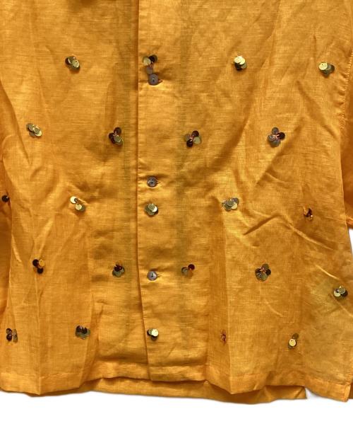 YOU LOOK GOOD（ユールックグッド）YOU LOOK GOOD (ユールックグッド) JOURNAL STANDARD (ジャーナルスタンダード) シアーリネンスパンコールシャツ オレンジ サイズ:Free 未使用品の古着・服飾アイテム