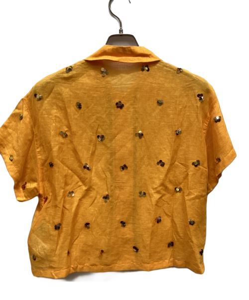 YOU LOOK GOOD（ユールックグッド）YOU LOOK GOOD (ユールックグッド) JOURNAL STANDARD (ジャーナルスタンダード) シアーリネンスパンコールシャツ オレンジ サイズ:Free 未使用品の古着・服飾アイテム