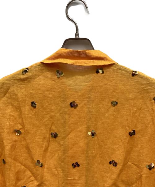 YOU LOOK GOOD（ユールックグッド）YOU LOOK GOOD (ユールックグッド) JOURNAL STANDARD (ジャーナルスタンダード) シアーリネンスパンコールシャツ オレンジ サイズ:Free 未使用品の古着・服飾アイテム