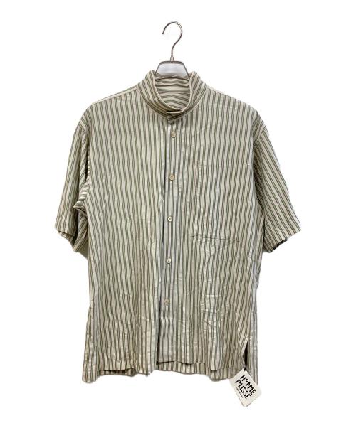 HOMME PLISSE ISSEY MIYAKE（オム プリッセ イッセイ ミヤケ）HOMME PLISSE ISSEY MIYAKE (オム プリッセ イッセイ ミヤケ) STRIPE JERSEY グリーン サイズ:2の古着・服飾アイテム