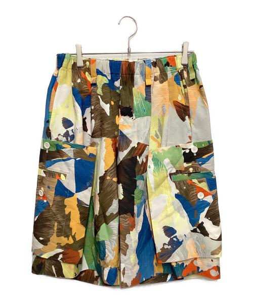 HOMME PLISSE ISSEY MIYAKE（オム プリッセ イッセイ ミヤケ）HOMME PLISSE ISSEY MIYAKE (オム プリッセ イッセイ ミヤケ) PALETTE MARBLED/パレットマーブルハーフパンツ マルチカラー サイズ:2の古着・服飾アイテム