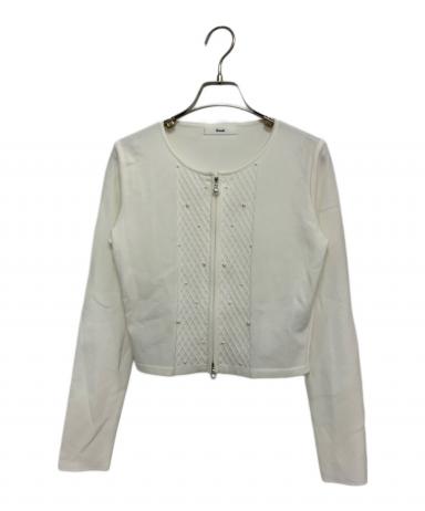 中古・古着通販】Rene (ルネ) パールジップカーディガン ホワイト