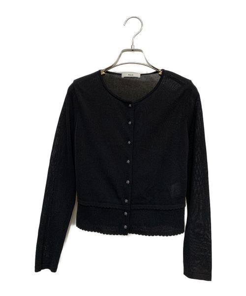 Rene（ルネ）Rene (ルネ) カメリアボタンカーディガン ブラック サイズ:34の古着・服飾アイテム