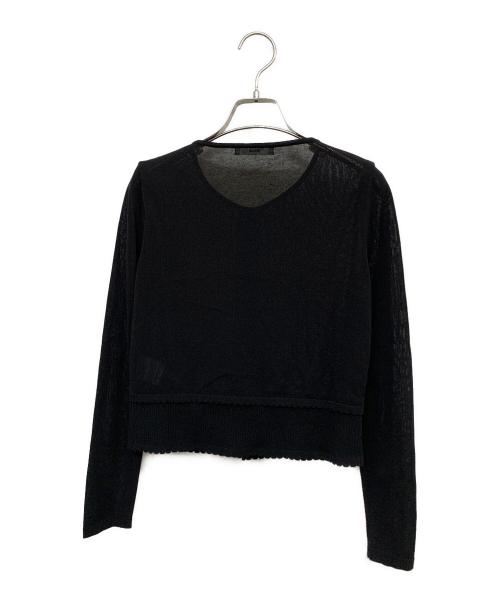 Rene（ルネ）Rene (ルネ) カメリアボタンカーディガン ブラック サイズ:34の古着・服飾アイテム