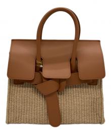 VIOLAd'ORO（ヴィオラドーロ）の古着「ラフィアシートレザーBAG」｜ブラウン