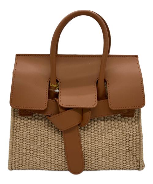 VIOLAd'ORO（ヴィオラドーロ）VIOLAd'ORO (ヴィオラドーロ) ラフィアシートレザーBAG ブラウン 未使用品の古着・服飾アイテム