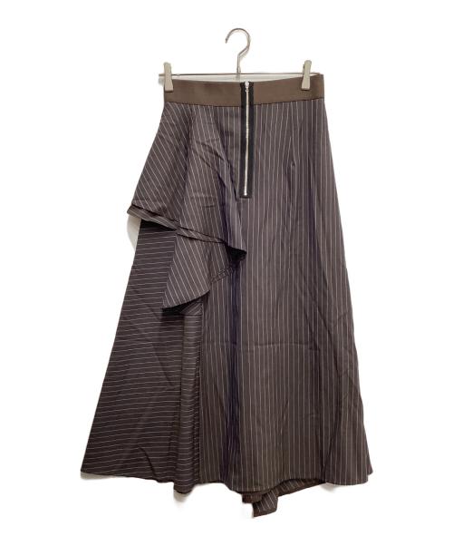 support surface（サポートサーフェス）support surface (サポートサーフェス) ラッフルドレープスカート ブラウン サイズ:１の古着・服飾アイテム