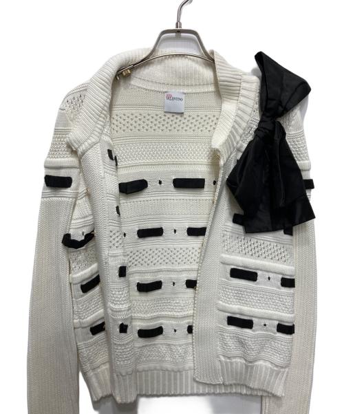 RED VALENTINO（レッドヴァレンティノ）RED VALENTINO (レッドヴァレンティノ) はしごリボンカーディガン ホワイト サイズ:Free　　　　の古着・服飾アイテム