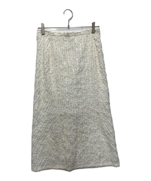 MACPHEE（マカフィー）MACPHEE (マカフィー) カットジャカード セミフレアロングスカート ホワイト サイズ:36の古着・服飾アイテム