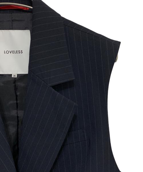 LOVELESS（ラブレス）LOVELESS (ラブレス) ポプリンショートジレ ネイビー サイズ:36の古着・服飾アイテム