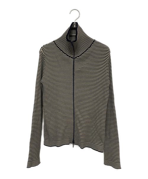 MACPHEE（マカフィー）MACPHEE (マカフィー) コットンリブ ジップアップカーディガン ネイビー×ホワイト サイズ:Sの古着・服飾アイテム