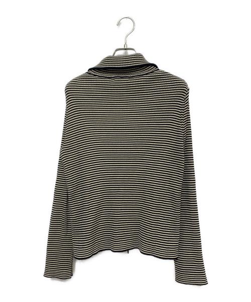 MACPHEE（マカフィー）MACPHEE (マカフィー) コットンリブ ジップアップカーディガン ネイビー×ホワイト サイズ:Sの古着・服飾アイテム