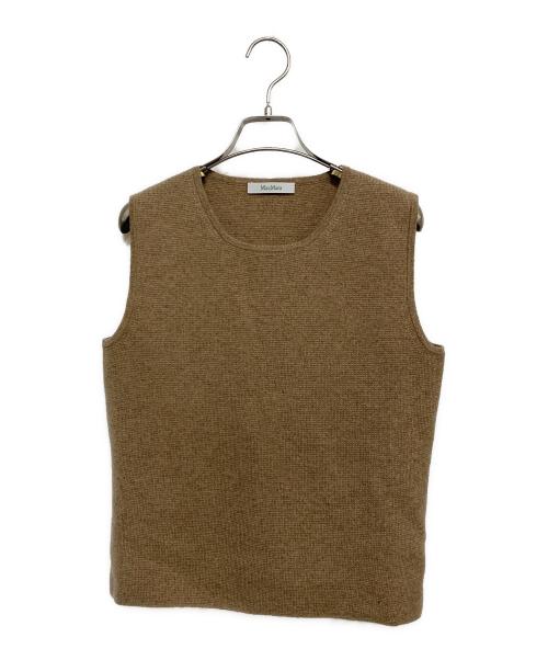 MaxMara（マックスマーラ）MaxMara (マックスマーラ) ウールカシミヤノースリーブニット ベージュ サイズ:Mの古着・服飾アイテム