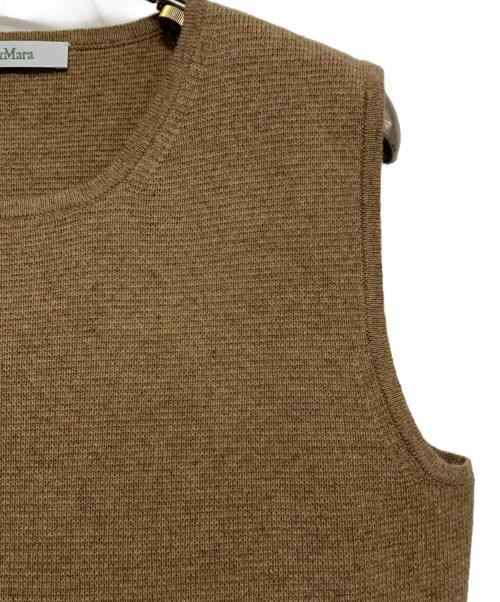 MaxMara（マックスマーラ）MaxMara (マックスマーラ) ウールカシミヤノースリーブニット ベージュ サイズ:Mの古着・服飾アイテム