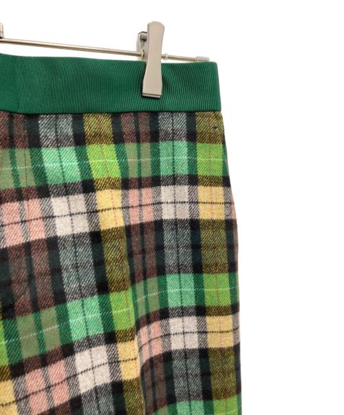 DRAWER（ドゥロワー）DRAWER (ドゥロワー) ウールカシミヤチェックパンツ グリーン サイズ:40の古着・服飾アイテム