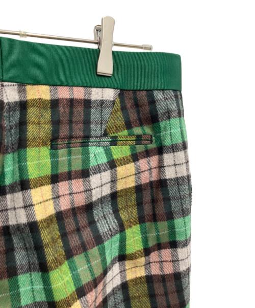 DRAWER（ドゥロワー）DRAWER (ドゥロワー) ウールカシミヤチェックパンツ グリーン サイズ:40の古着・服飾アイテム