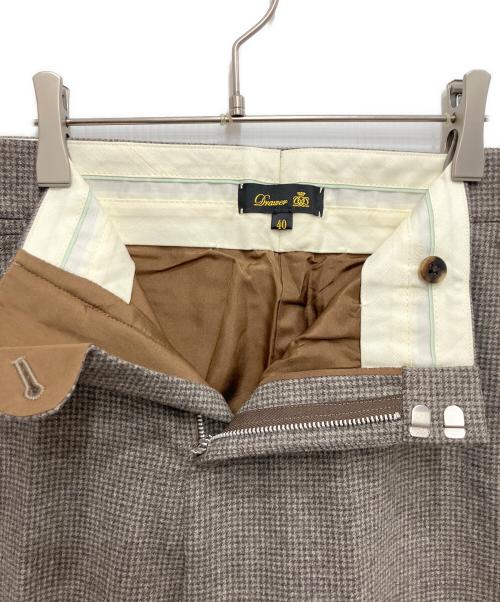 DRAWER（ドゥロワー）DRAWER (ドゥロワー) チェックスリムパンツ ベージュ サイズ:40の古着・服飾アイテム