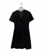 FOXEY NEWYORKフォクシーニューヨーク）の古着「Double Breasted Tailored Dress/ダブルブレストテーラードドレス」｜ブラック