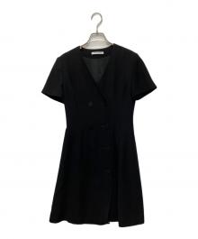 FOXEY NEWYORK（フォクシーニューヨーク）の古着「Double Breasted Tailored Dress/ダブルブレストテーラードドレス」｜ブラック