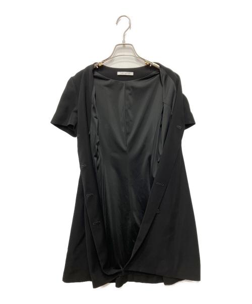 FOXEY NEWYORK（フォクシーニューヨーク）FOXEY NEWYORK (フォクシーニューヨーク) Double Breasted Tailored Dress/ダブルブレストテーラードドレス ブラック サイズ:38の古着・服飾アイテム