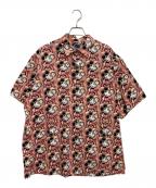 KARL HELMUT×DISNEYカールヘルム×ディズニー）の古着「ミッキーマウス 総柄半袖シャツ」｜ピンク