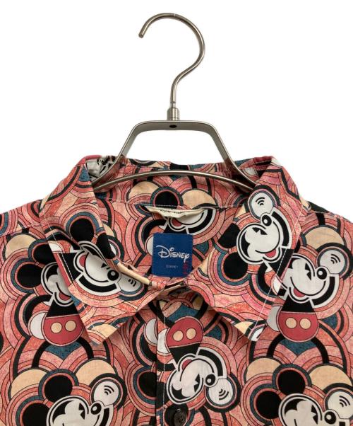 KARL HELMUT（カールヘルム）KARL HELMUT (カールヘルム) DISNEY (ディズニー) ミッキーマウス 総柄半袖シャツ ピンク サイズ:Lの古着・服飾アイテム