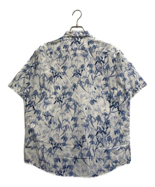 PAUL SMITH（ポールスミス）PAUL SMITH (ポールスミス) フラワープリント 半袖シャツ ホワイト×ブルー サイズ:Lの古着・服飾アイテム